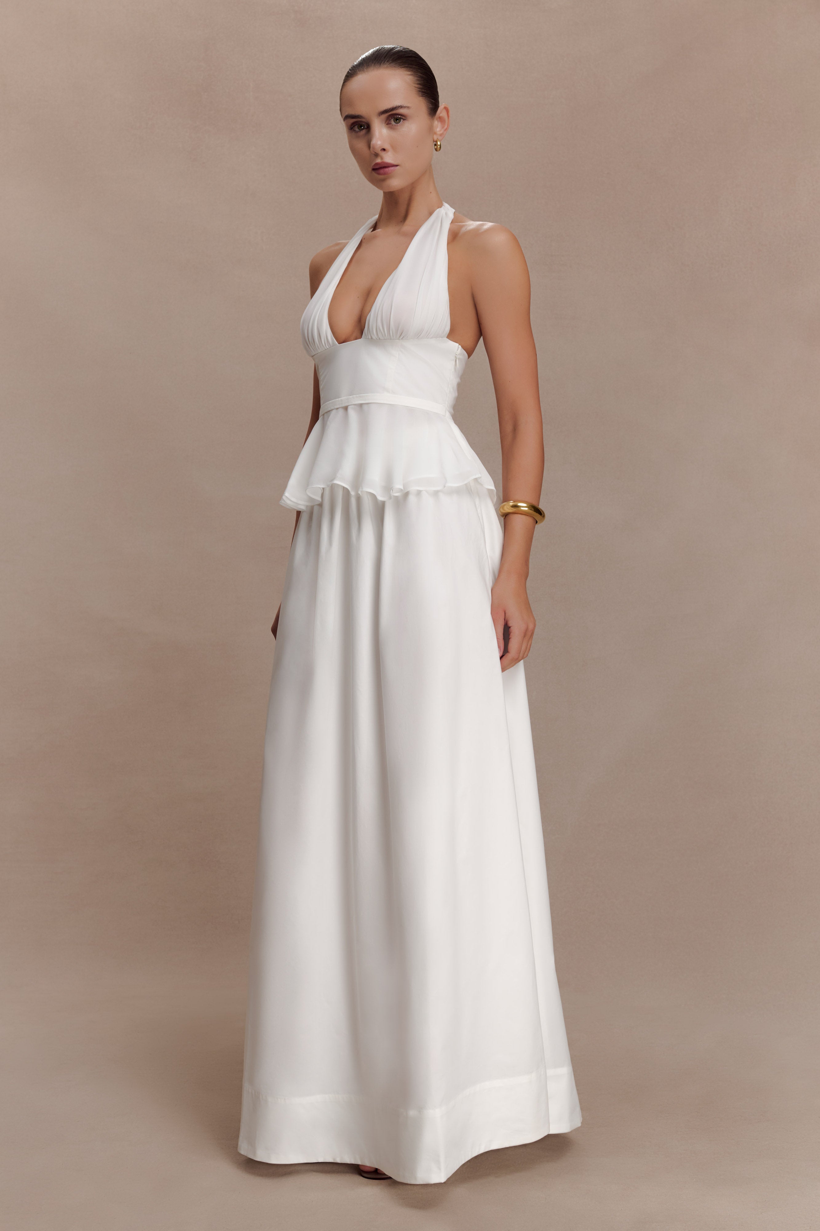 River Halter Neck Sleeveless Top - White